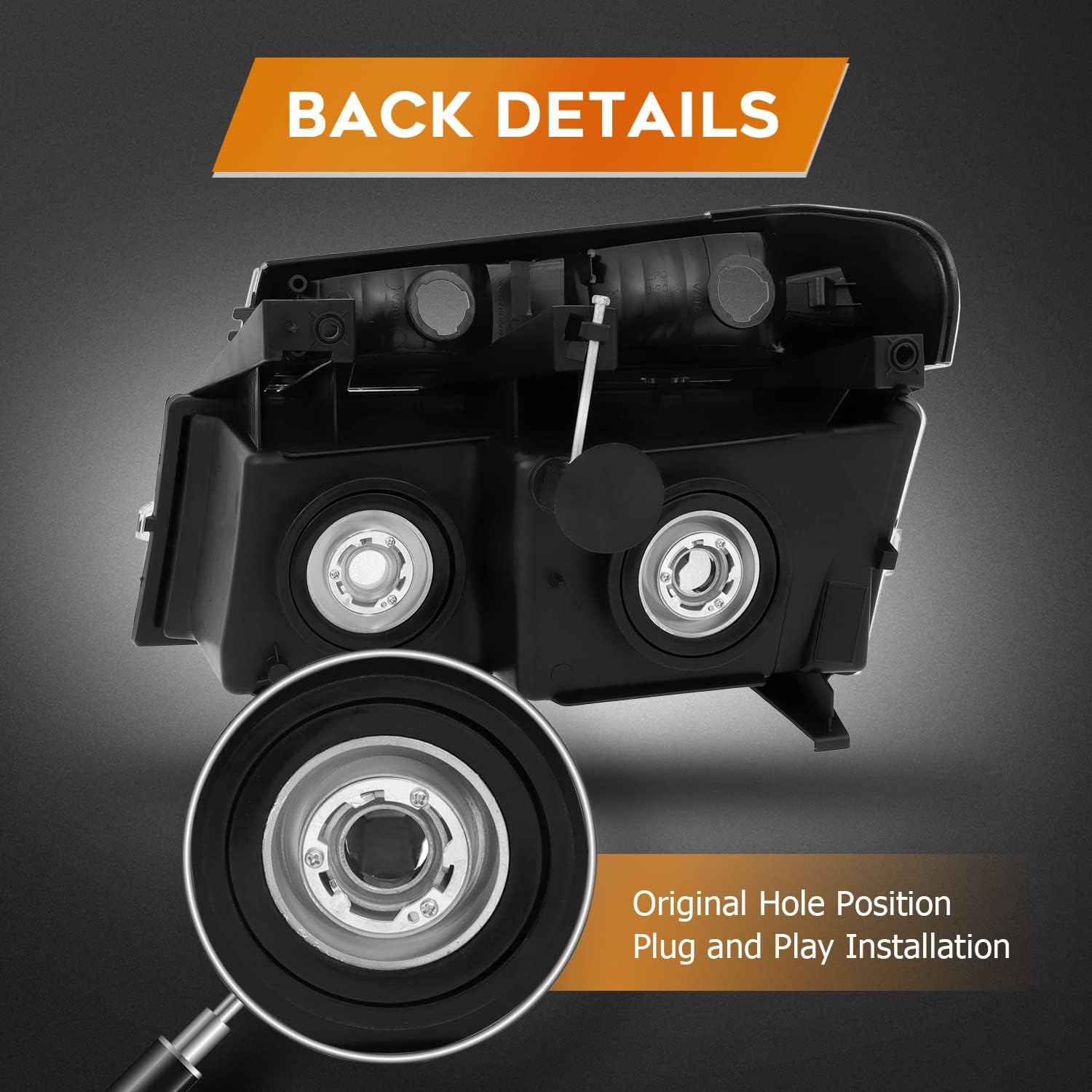 Headlight Assembly Compatible with for Chevrolet Colorado 2004-2012 for GMC Canyon 2004-2012 for Isuzu i-290 2007-2008 for Isuzu i-350 2006 for Isuzu i-370 2007-2008 Bulbs Not Included