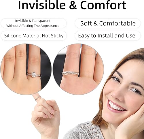 Miniatura 4 de Ajustador de tamaño de anillo invisible para anillos sueltos, ajuste de anillo para cualquier anillo, varios tamaños de tamaño de anillo, juego de 16