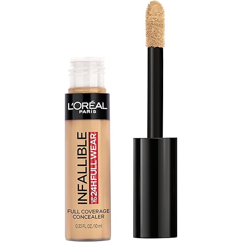 L'Oreal Paris Makeup Infallible Full Wear Waterproof Matte Concealer, Full Coverage, Cashew, 0.33 fl. oz.