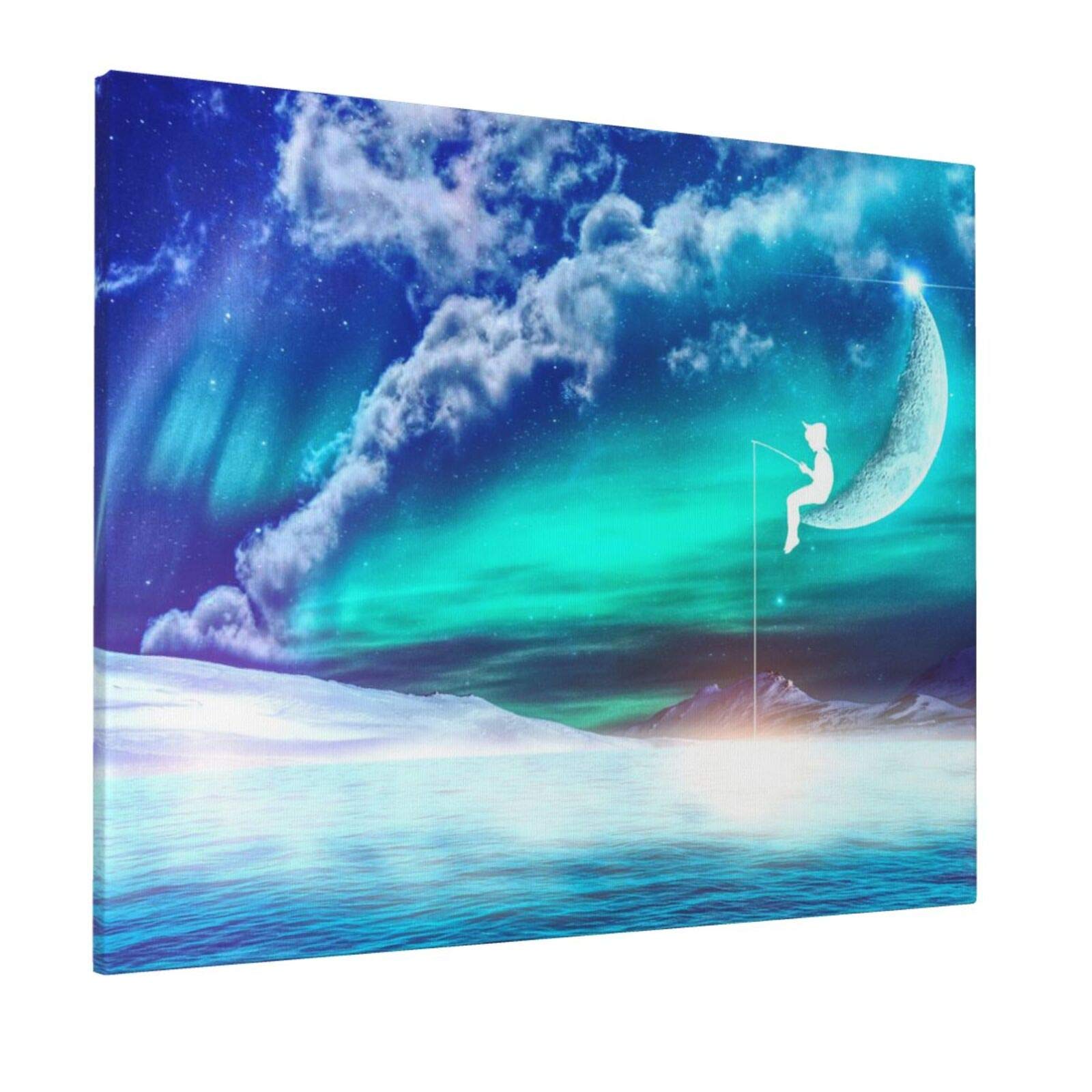 絵画・版画】「夢で見た飛行艇 夜の東京」オリジナルキャンパス