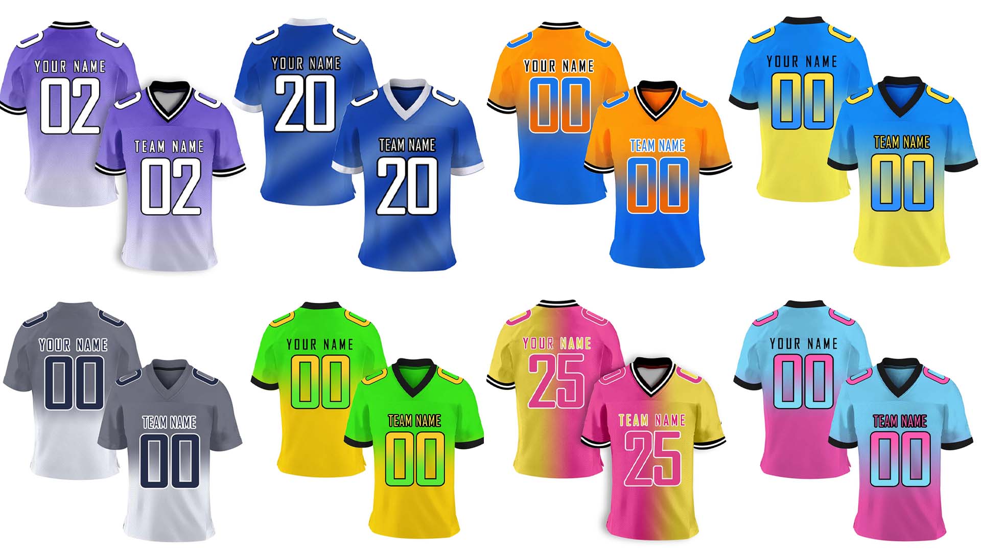 Maillot De Football Personnalisé - Manches Courtes - Taille S à 5XL - Ajoutez Nom, Numéro, Nom D'équipe
