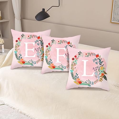 Miniatura 3 de Fundas de almohada con monograma de letra K y apellido familiar, funda de almohada de felpa para sofá, decoración del hogar para sala de estar,