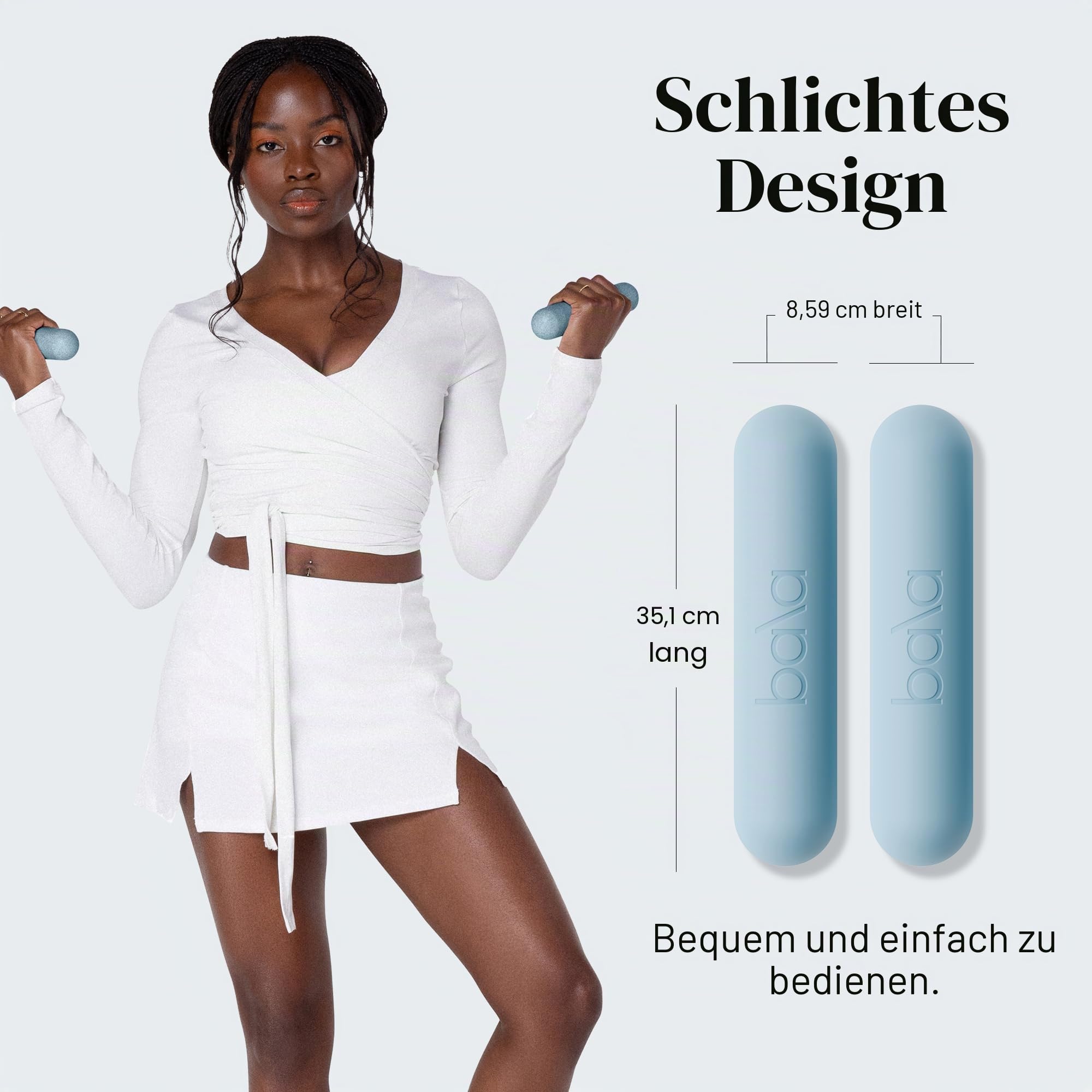 Bala Hanteln Set mit 2 Hanteln für Frauen und Männer, 1,8 kg Hanteln, 2 Stangen für Gehen, Krafttraining, HIIT, Boxen und Aerobic, Gewichte für das Training zu Hause
