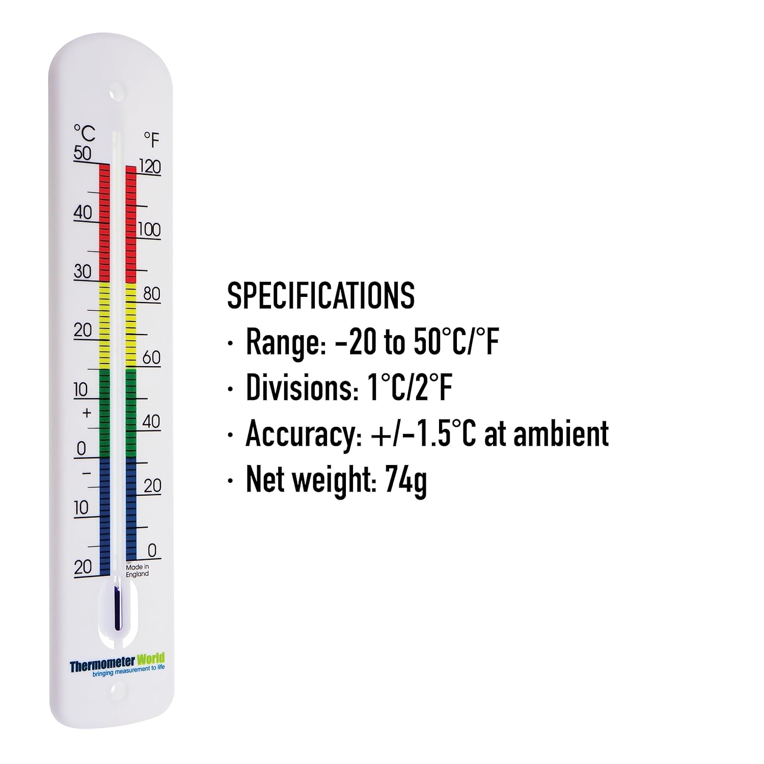 Large Outdoor Thermometer for Patio and Outside Garden 15 Inch - Outside Thermometer Easy to Read with Large Numbers and Coloured Zones Outdoor Temperature Gauge Garden Greenhouse