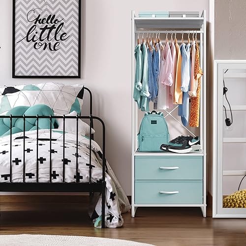 Miniatura 7 de Sorbus Premium Cothing Rack with Drawers - Heavy Duty Wardrobe Closet with Metal Frame & Wooden Top - 70Inch Tall Garment Rack- Lightweight