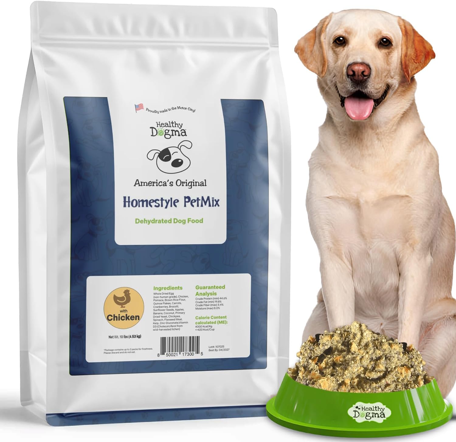 Healthy Dogma - Homestyle PetMix Dehydrated Dog Food - Freeze Dried, Raw, Homemade Dog Food (Homestyle PetMix with Chicken, 10 lbs)