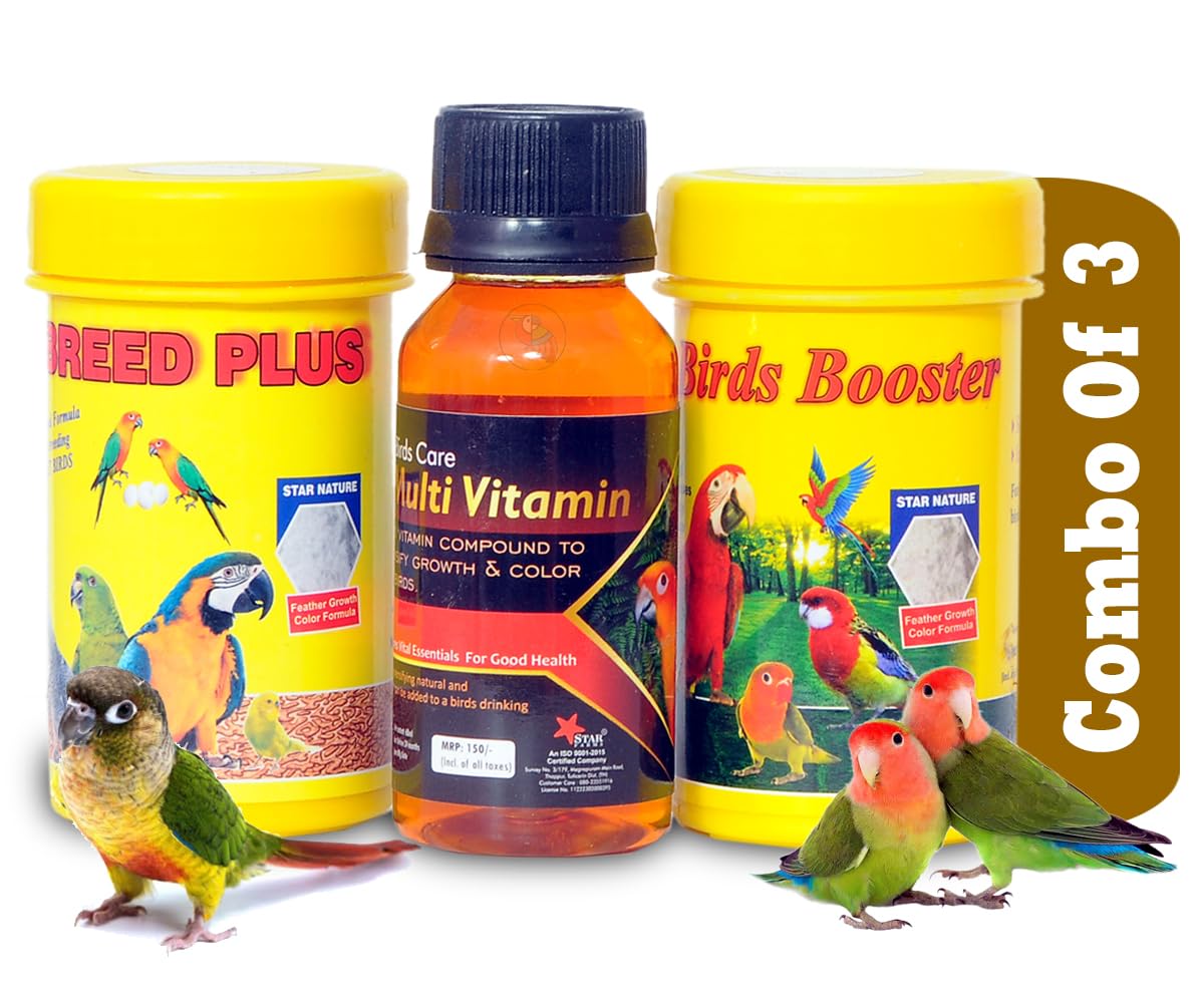 STAR FARMS Combo of 3 / Breed Plus 50grms + Bird Booster 50grms + Birds Care Multivitamin 60ml / Breeding Purpose,Better Fertility,Improve Egg Production,Improve Body Weight. (B0BFLQYQBB) Amazon Price History, Amazon Price Tracker