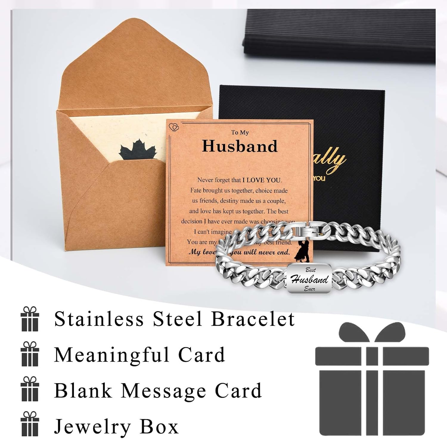 Cuban Bracelet Stainless Steel Bracelet Gifts for Son Grandson Nephew Brother Dad Husband Uncle Grandpa Boyfriend, Easter Graduation Christmas Valentines Fathers Day Birthday Gifts for Boys Him Men - Image 4