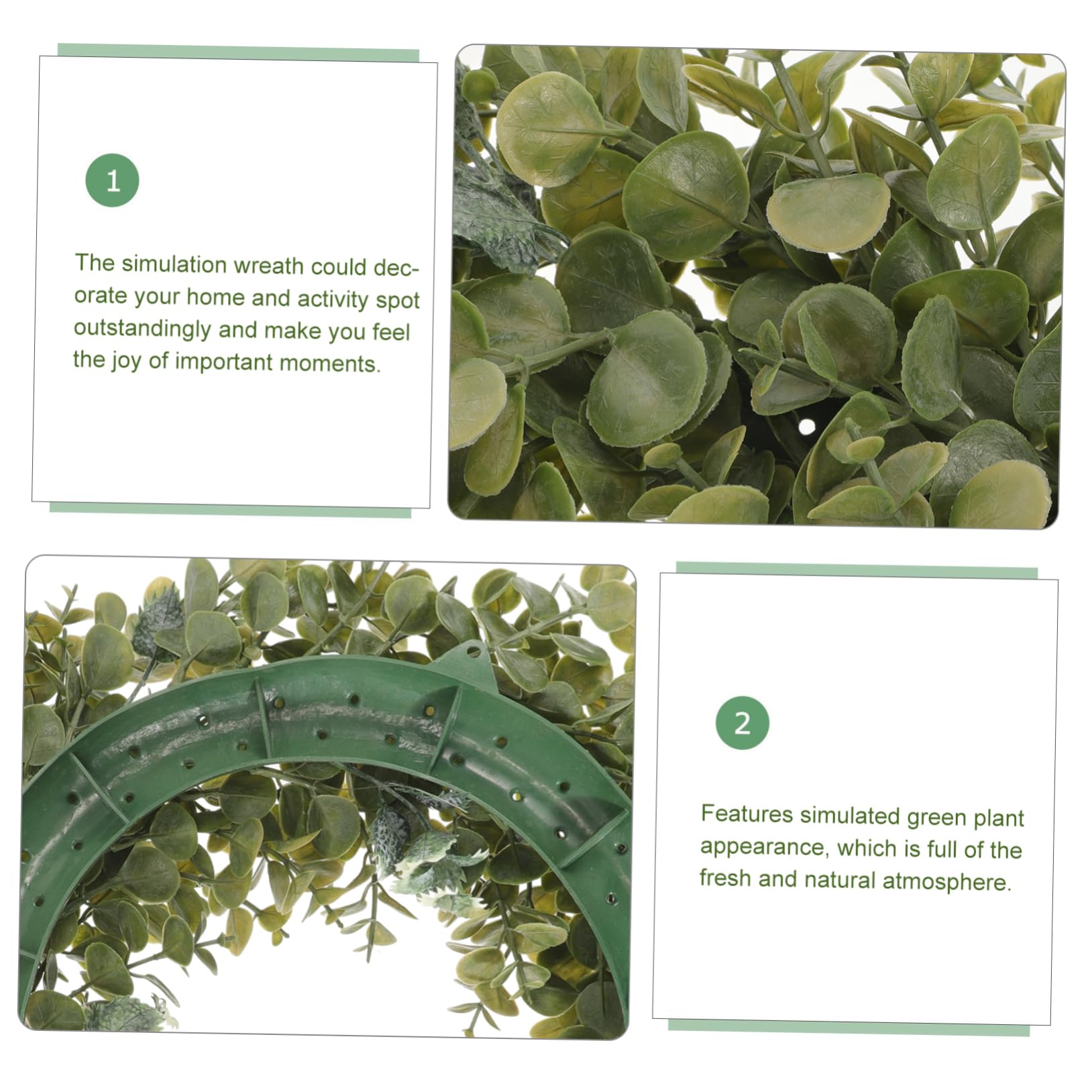 Ipetboom Ghirlanda Decorativa di Eucalipto Artificiale Verde in Plastica Aspetto Naturale Simulato, senza Necessità di Potatura o Annaffiatura, per Decorazioni Interne e Festive