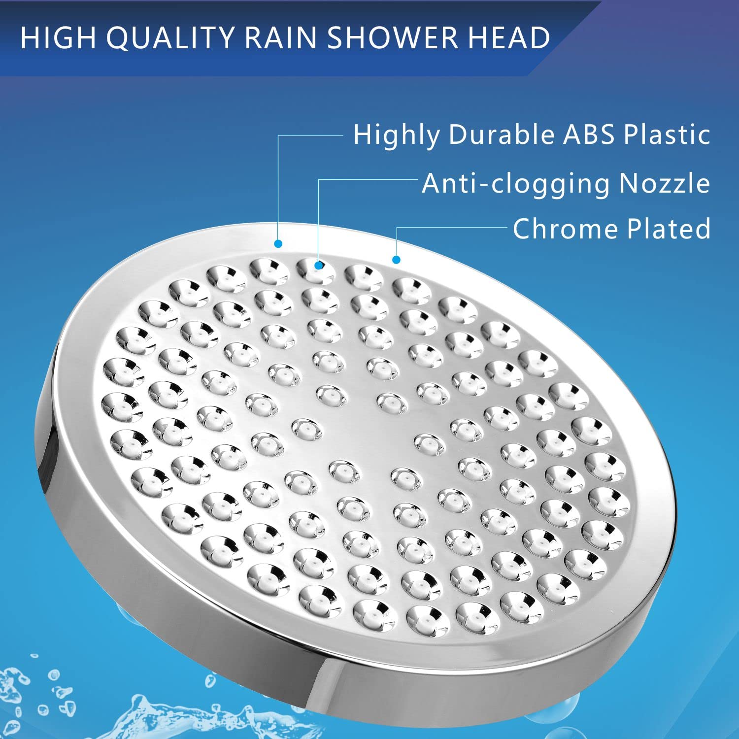 Juego de cabezal de ducha filtrado de alta presión, filtro de ducha de lluvia de 6 pulgadas para agua dura, cabezal de ducha redondo universal, filtración de 20 etapas, elimina impurezas para