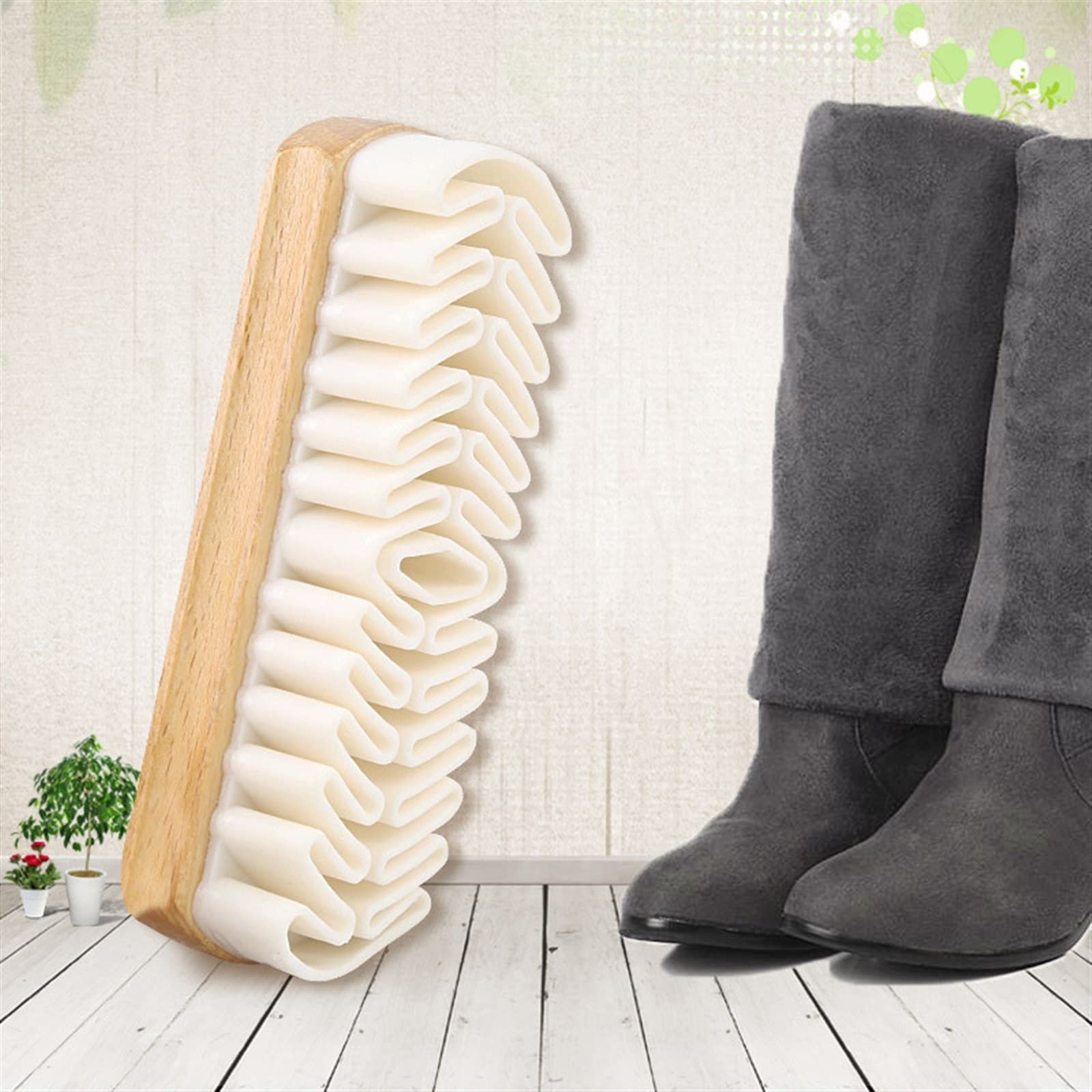 Spazzole per Scarpe, 1 Spazzola in Pelle per Stivali in Pelle Scamosciata, Borse, detergente per la Pulizia, Spazzola per Scarpe in Crepe Bianca, necessaria per la casa (Marrone)