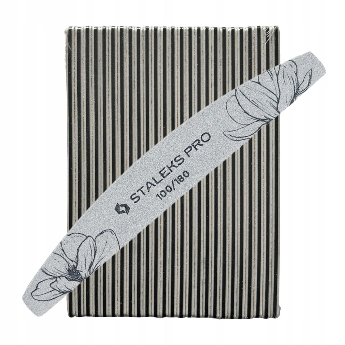 Lima Per Unghie Staleks Expert NFE-40 A Mezzaluna, Doppio Lato, Grana 100/180, Sottile Strato Di Schiuma, Confezione Da 25-image