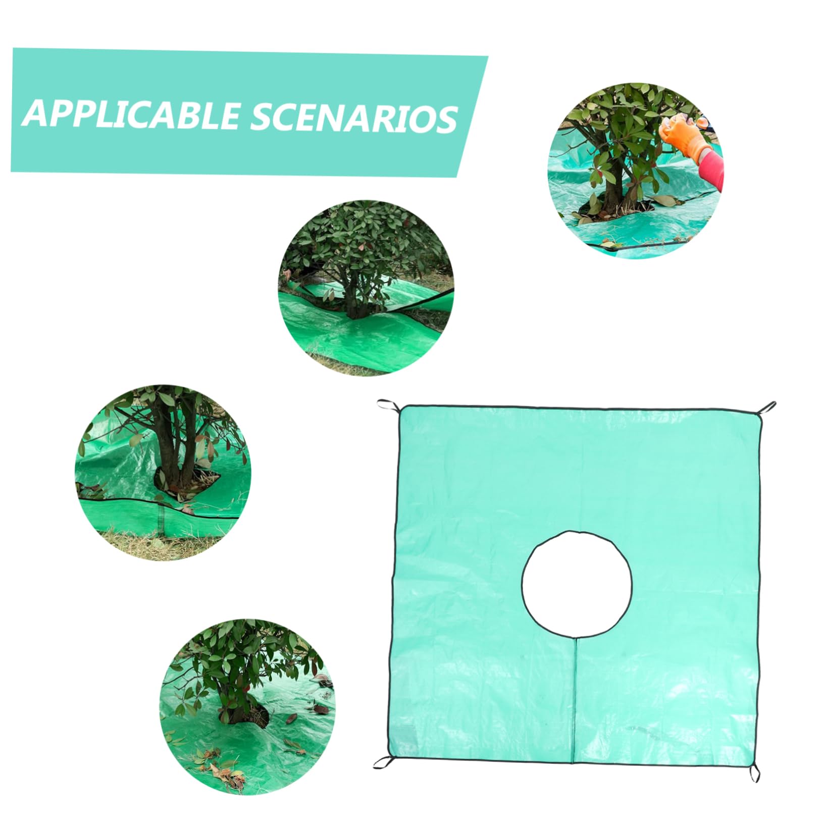Bâche de Taille de Jardin Imperméable avec Trou Central 60 Cm | Pp Vert Clair, 1 Pièce, pour Travaux et Entretien du Jardin, Ramassage des Feuilles et Tailles