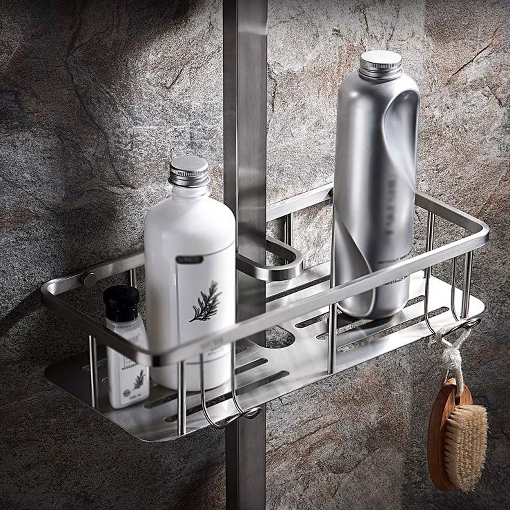 Estante de baño Almacenamiento de baño, Estante de baño Organizador Almacenamiento Estante de cocina con adhesivo Transparente sin rastro sin perforación Acero inoxidable