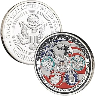 Silver Coins Fredoom Military Appreciation Challenge Coins,Great Seal of The United States Eagle Army Challenge Coins