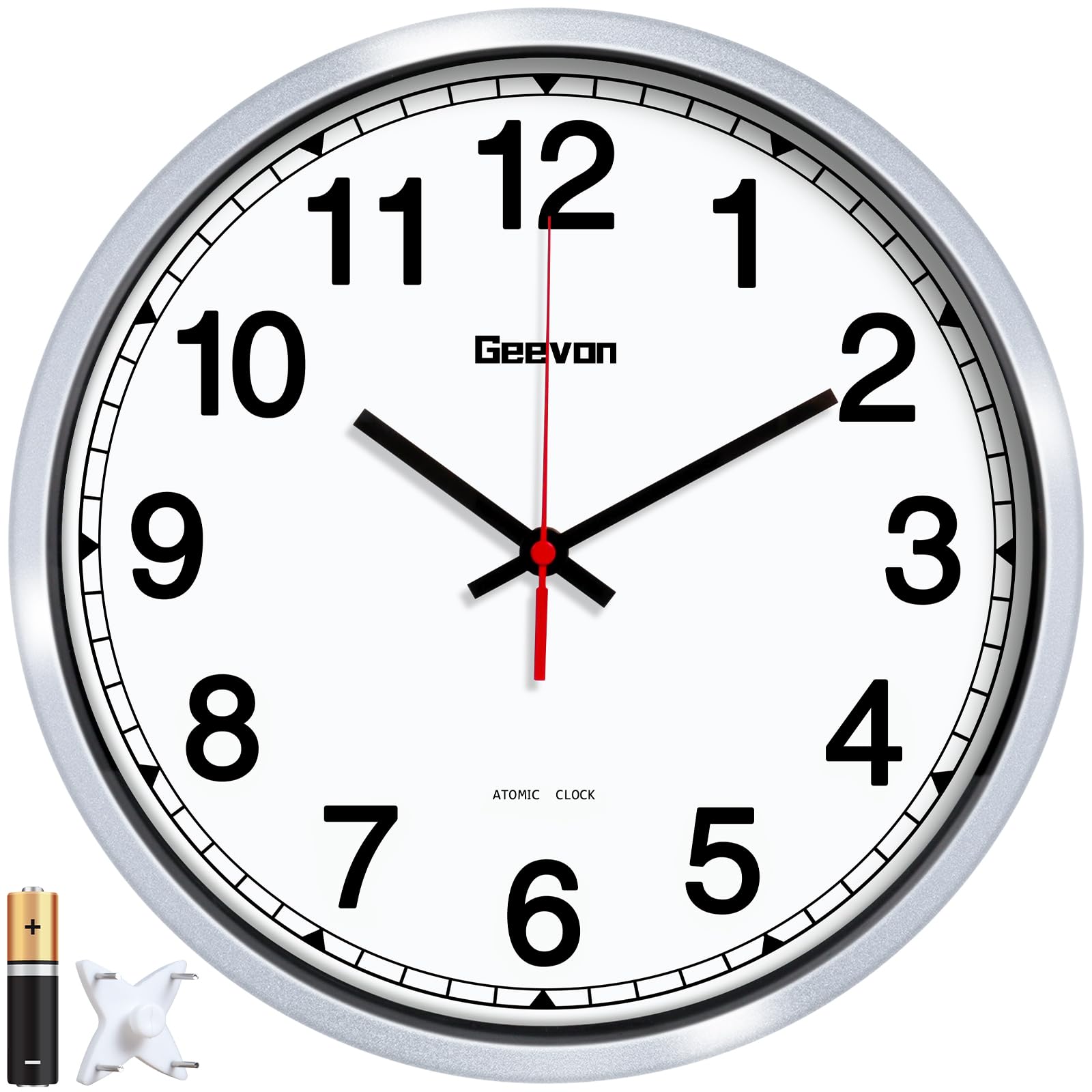 Geevon 12 Inch Atomic Wall Clock