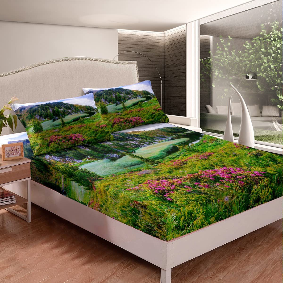 Drap de lit nature botanique taille simple pour le confort de sommeil des enfants