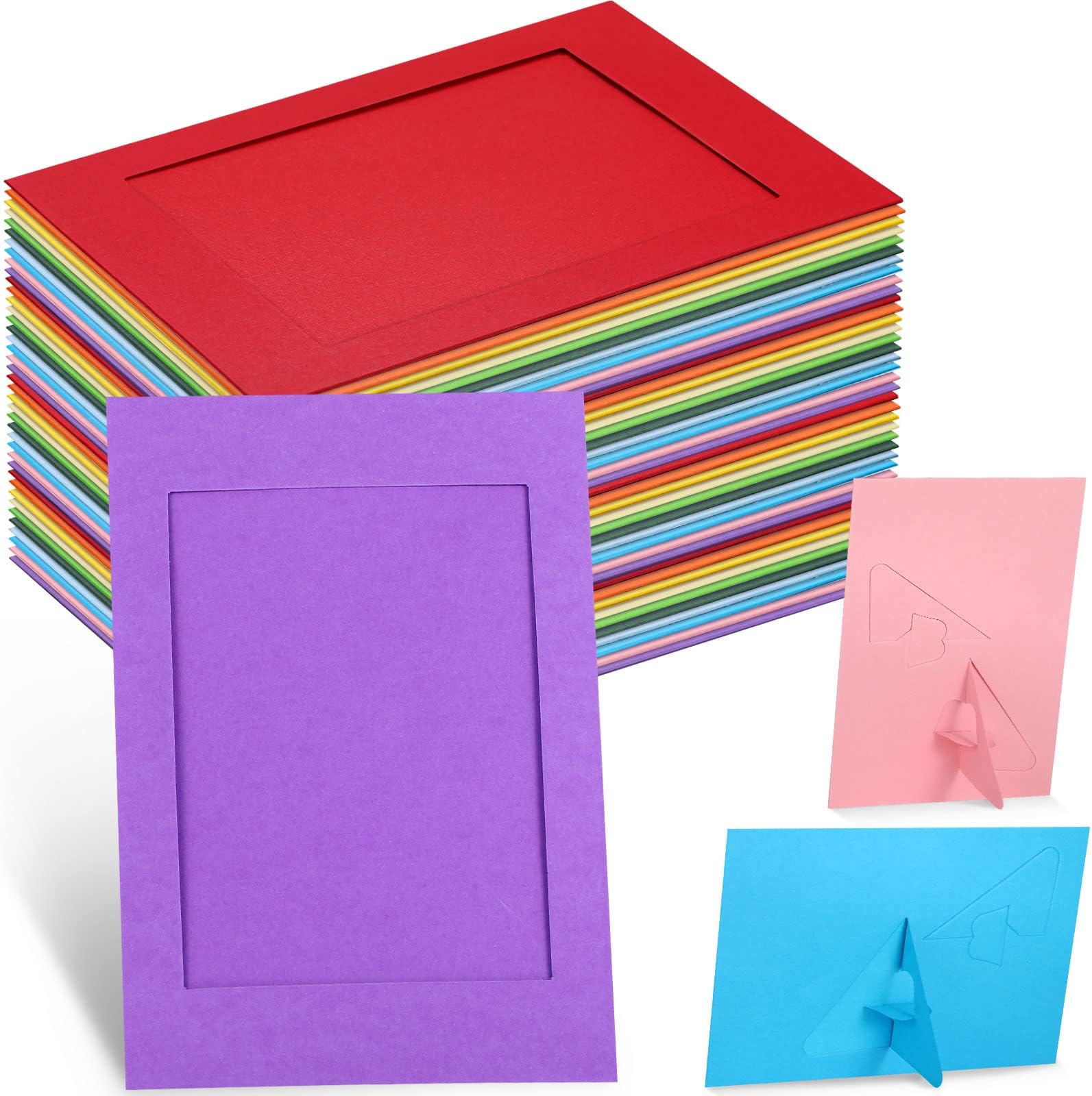100 Pcs Paper Picture Frames with Easel 4 x 6 Inch Paper