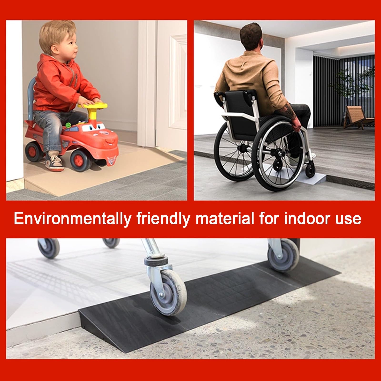 Rampa di Soglia in Plastica per Robot Che Si Arrampicano, Rampe Pedana per Disabili, Tappetino Tagliabile per Gradini D'ingresso per Interni(Beige,100x15x2.5cm/39x6x1in)