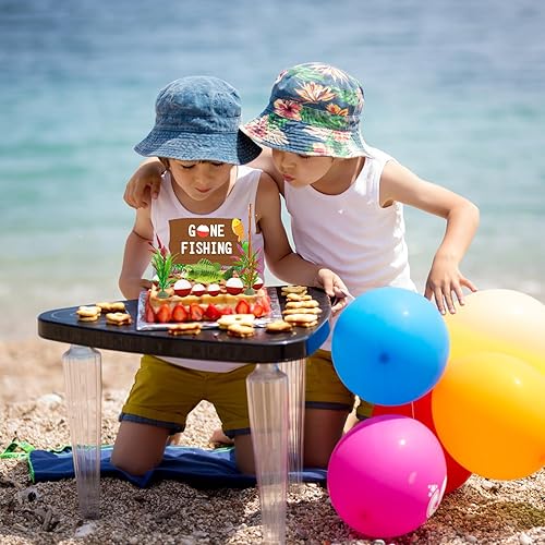 Miniatura 5 de Gone Fishing Cake Topper reutilizable – 24 piezas de decoración de pastel de pescado, ideal para niños y hombres pescadores con temática de pesca,