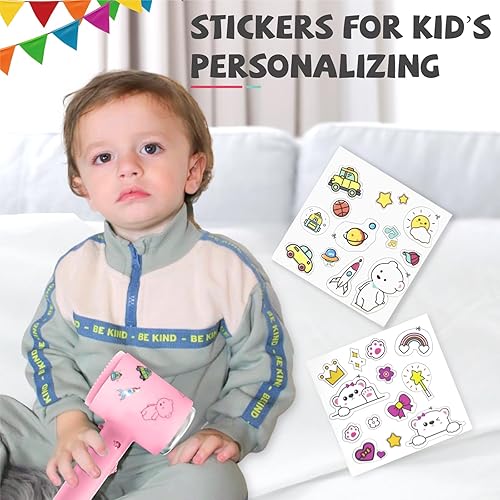 Miniatura 5 de Feekaa Secador de pelo para niños, mini secadora portátil con difusor, secador de pelo pequeño silencioso para niños, secador de pelo compacto para