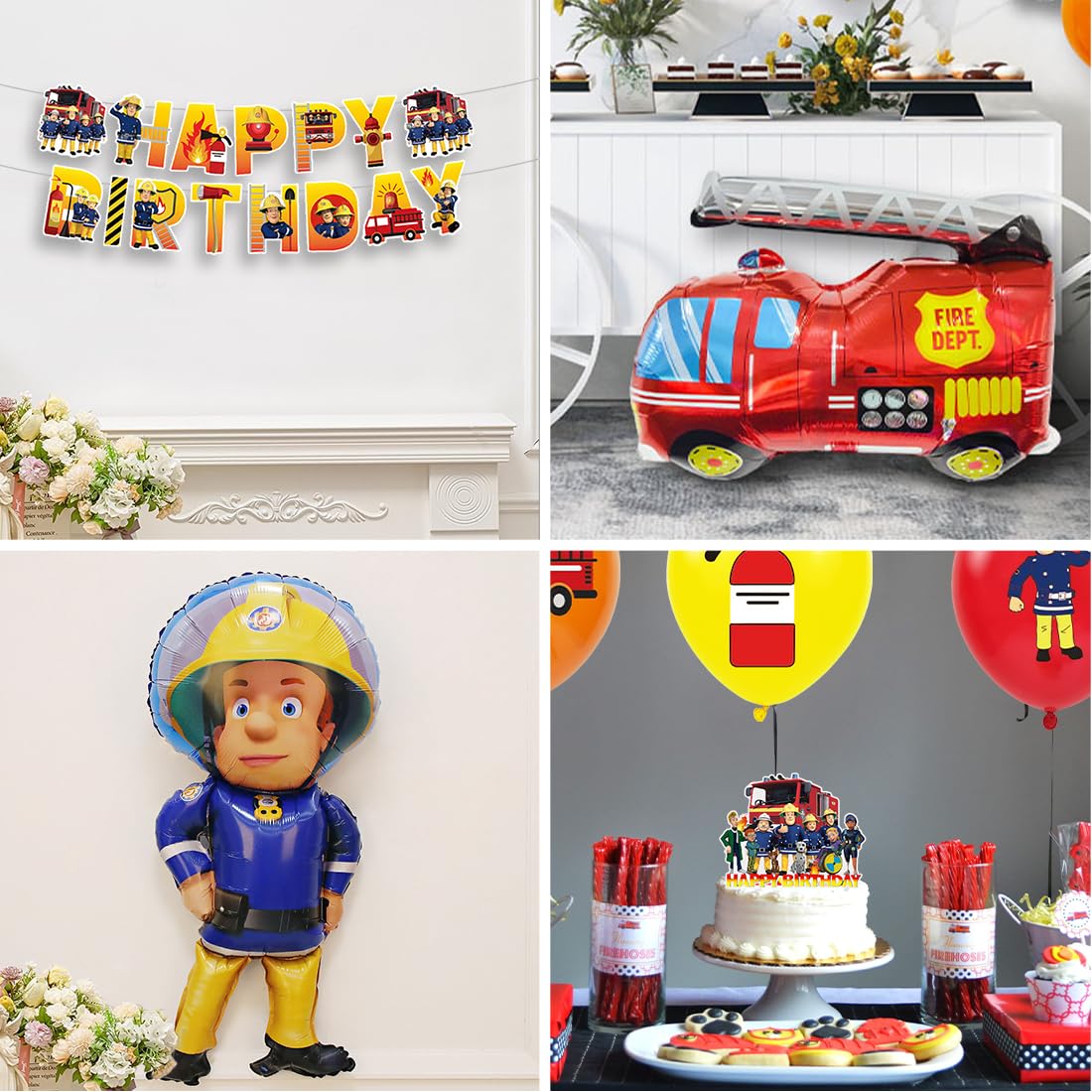 Kit Ghirlanda Di Palloncini Fai-da-te A Tema Camion Dei Pompieri - Foto 3