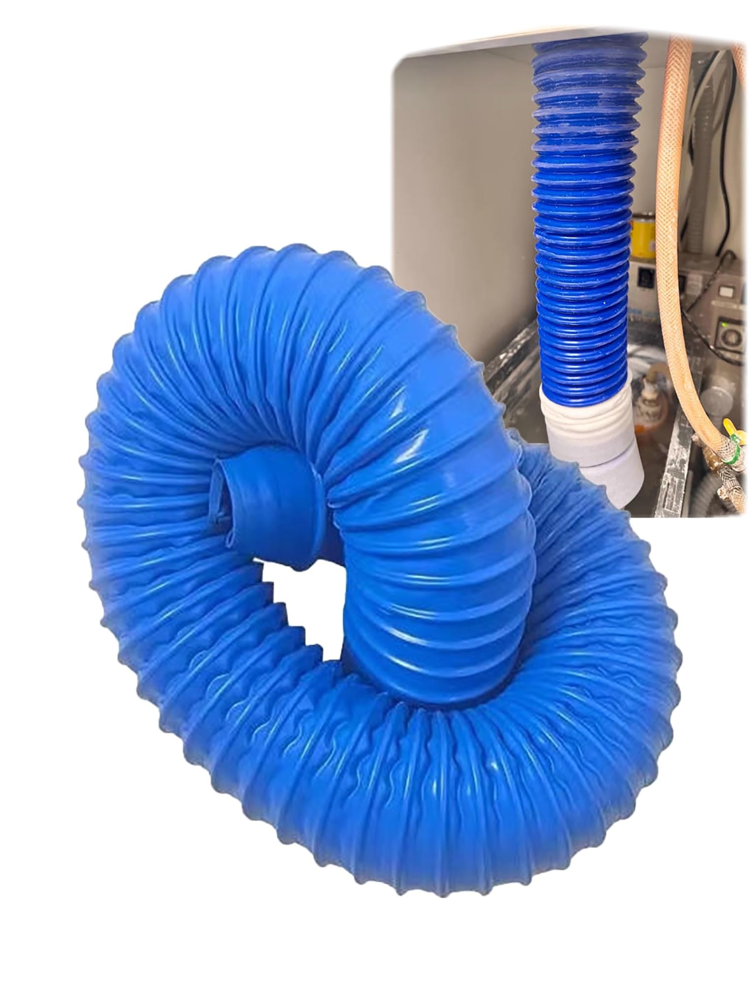 Manguera de succión Polvo Caucho PVC, Manguera corrugada Azul for ventilación y Drenaje recolección en Varios tamaños