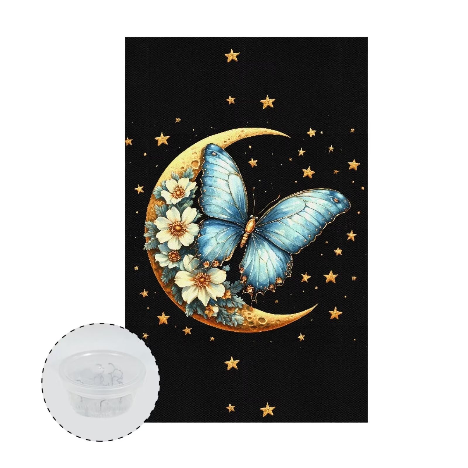 Maiyoinou Butterfly Moon Floral Sofa Headrest Protector for Office Chair Theater Seat Durable Skin Friendly Recliner Headrest Cover for Sofa Furniture Protectors