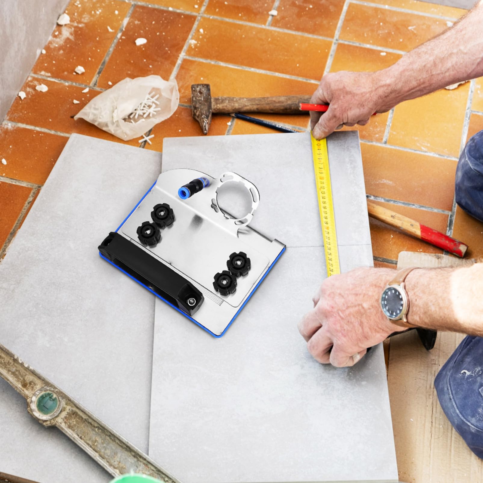 Soporte para Amoladora de Acero Resistente para Chaflán de Azulejos Soporte de Corte Fijo de Herramienta Industrial Fácil de Instalar y Duradera