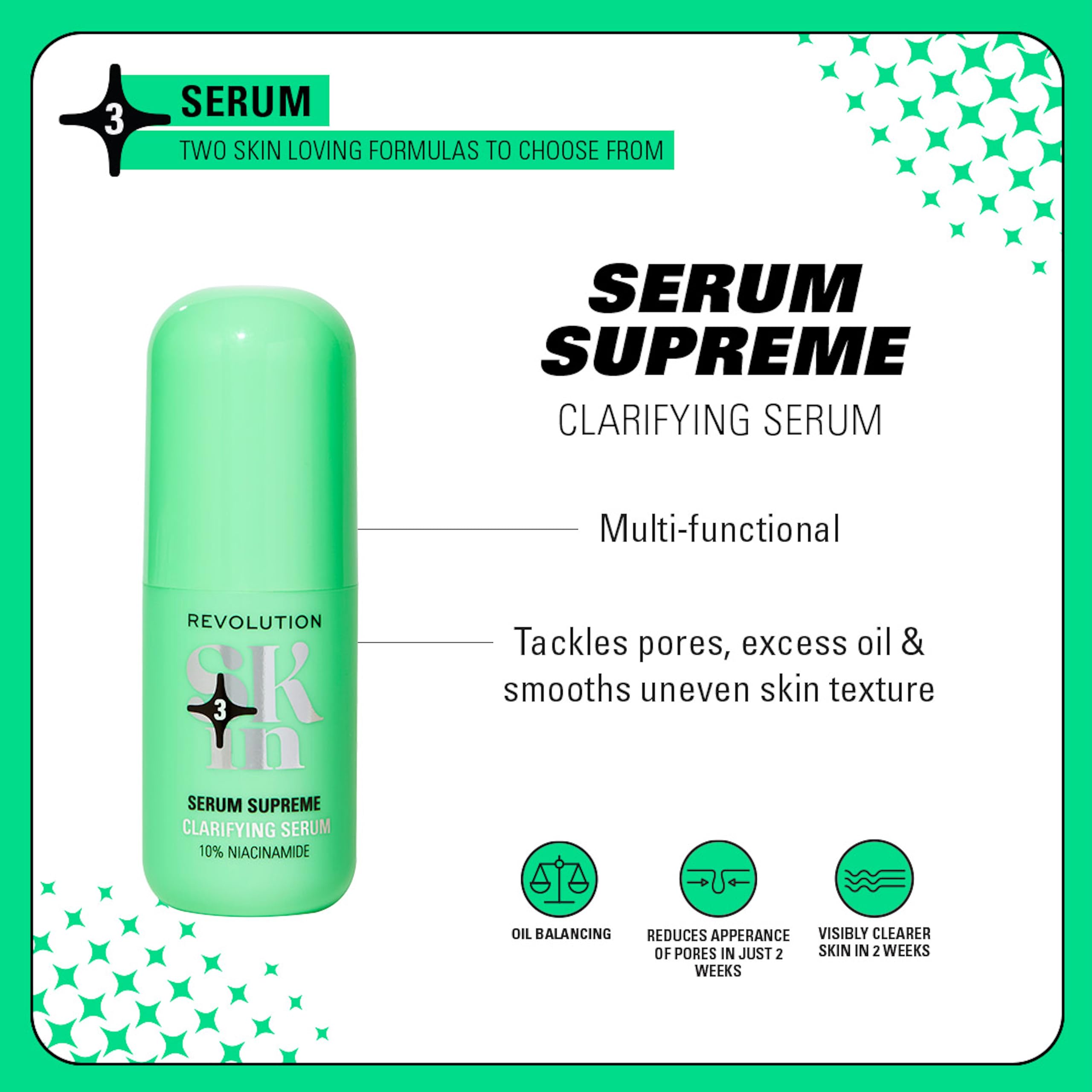 Revolution Skin, 10% Niacinamide Clarifying Face Serum, Hydrates & Smoothes Skin, Vegan & Cruelty-Free, 30ml - Image 2