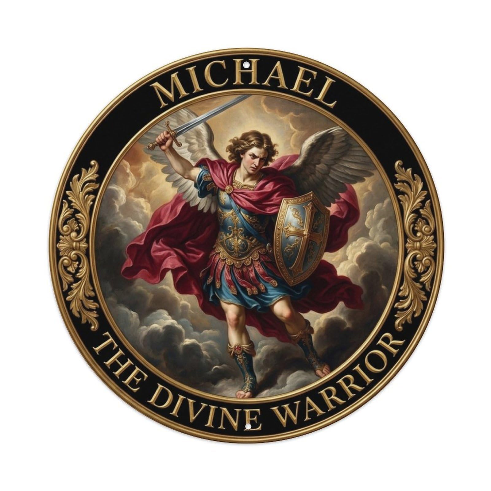 St Michael Archangel Guardian The Divine Warrior Metal Tin Sign
