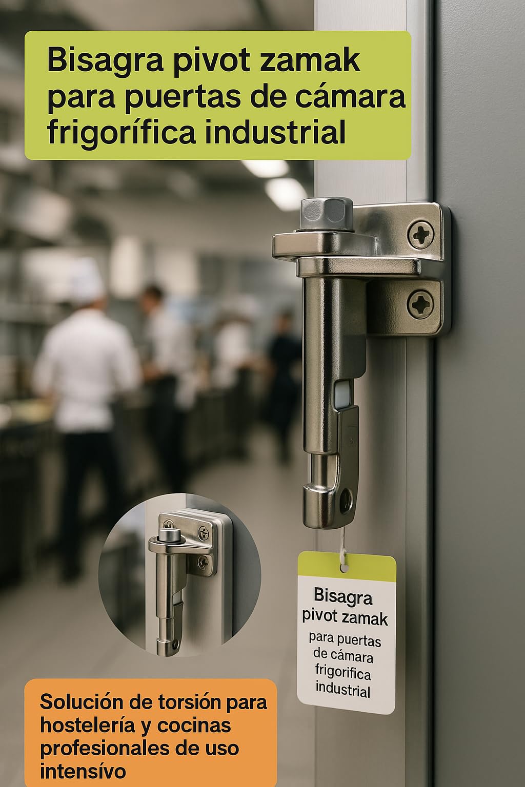 Bisagra Pivot Zamak Con Muelle Estrella 95FI68341 Para Puerta Camara Frigorifica Derecha Izquierda Resorte Torsion Nevera Industrial Profesional Bisagra Refrigerador Hosteleria