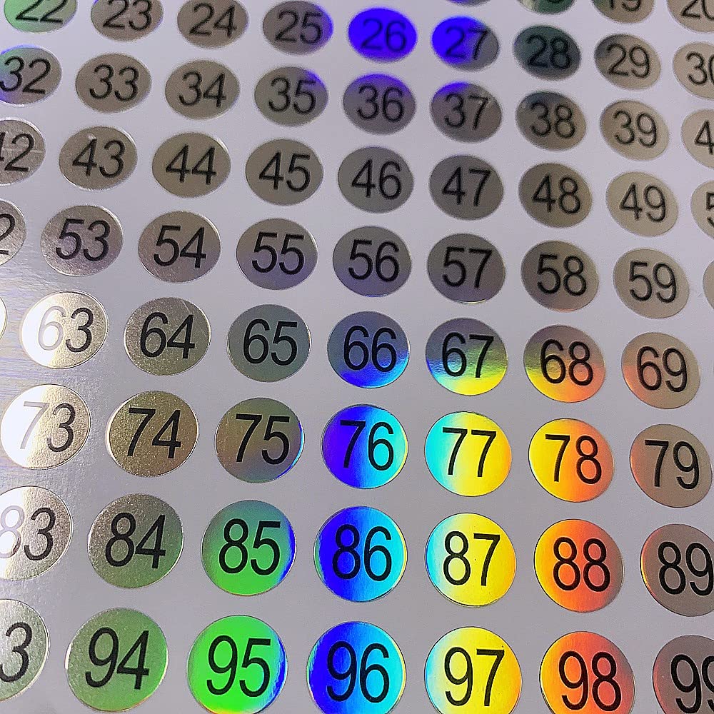 Organization Numbering Stickers 1-100 Number Stickers - 20 Sheets Of ...