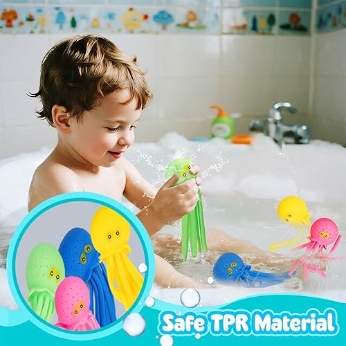 Miniatura 3 de 4 bolas de agua de pulpo, juguete sensorial para el alivio del estrés flotante, piscina, playa, tina, juguete reutilizable, bolas de agua para