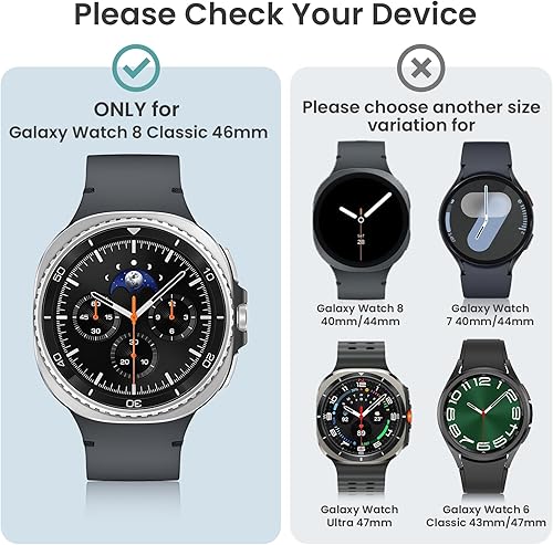 Miniatura 10 de Tensea Paquete de 2 fundas protectoras de pantalla para Samsung Galaxy Watch 5 20224 2021, accesorios de 1.732 in, cubierta protectora para la cara