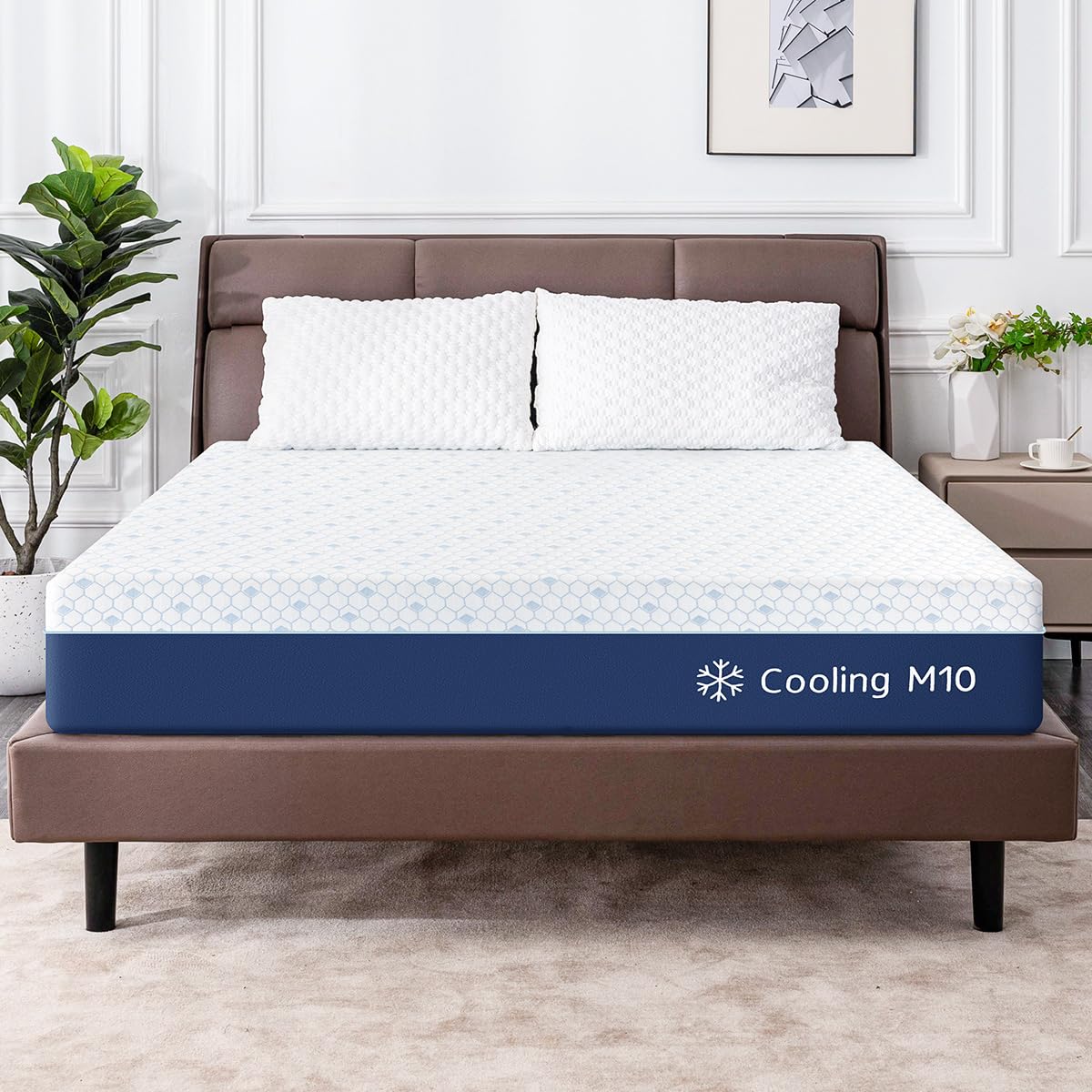 Gelsea King Size Mattress, 10 Inch Medium Firm, Gel Memory Foam, Blue