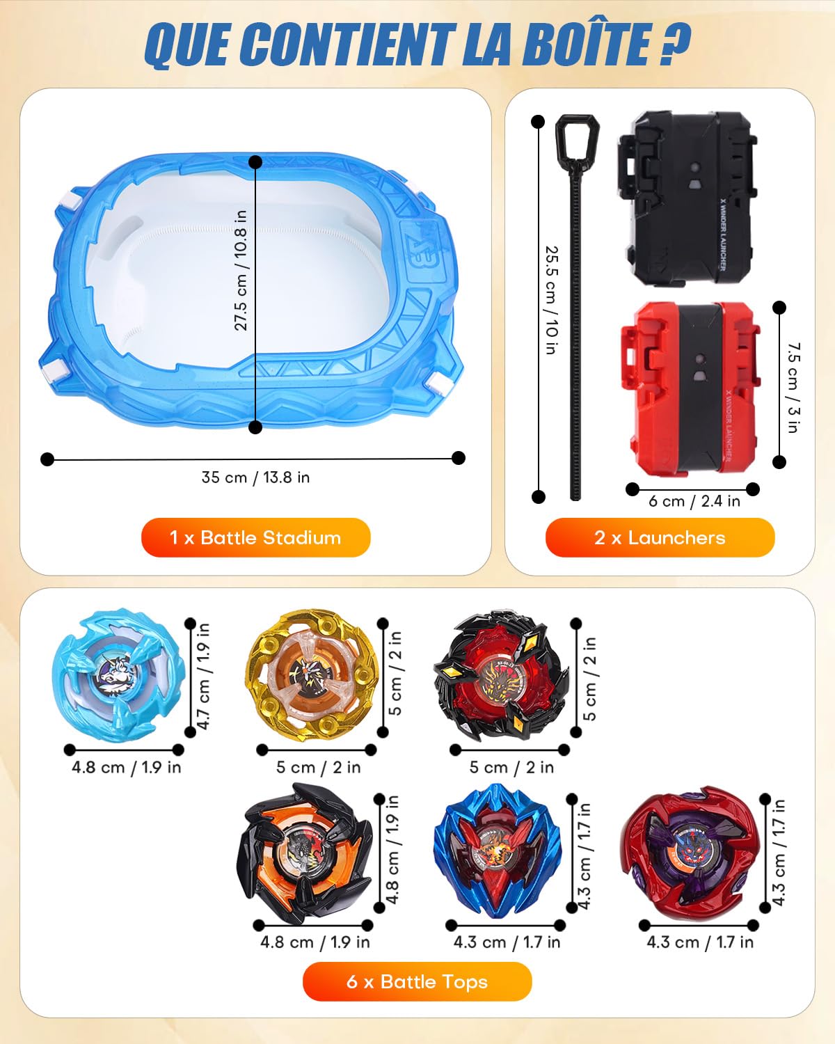 Kit de Démarrage X Stadium – Arène avec 6 Toupies de Combat, 2 Lanceurs, Piste d’Accélération & Toit Protecteur. Cadeau pour Enfants dès 6 Ans