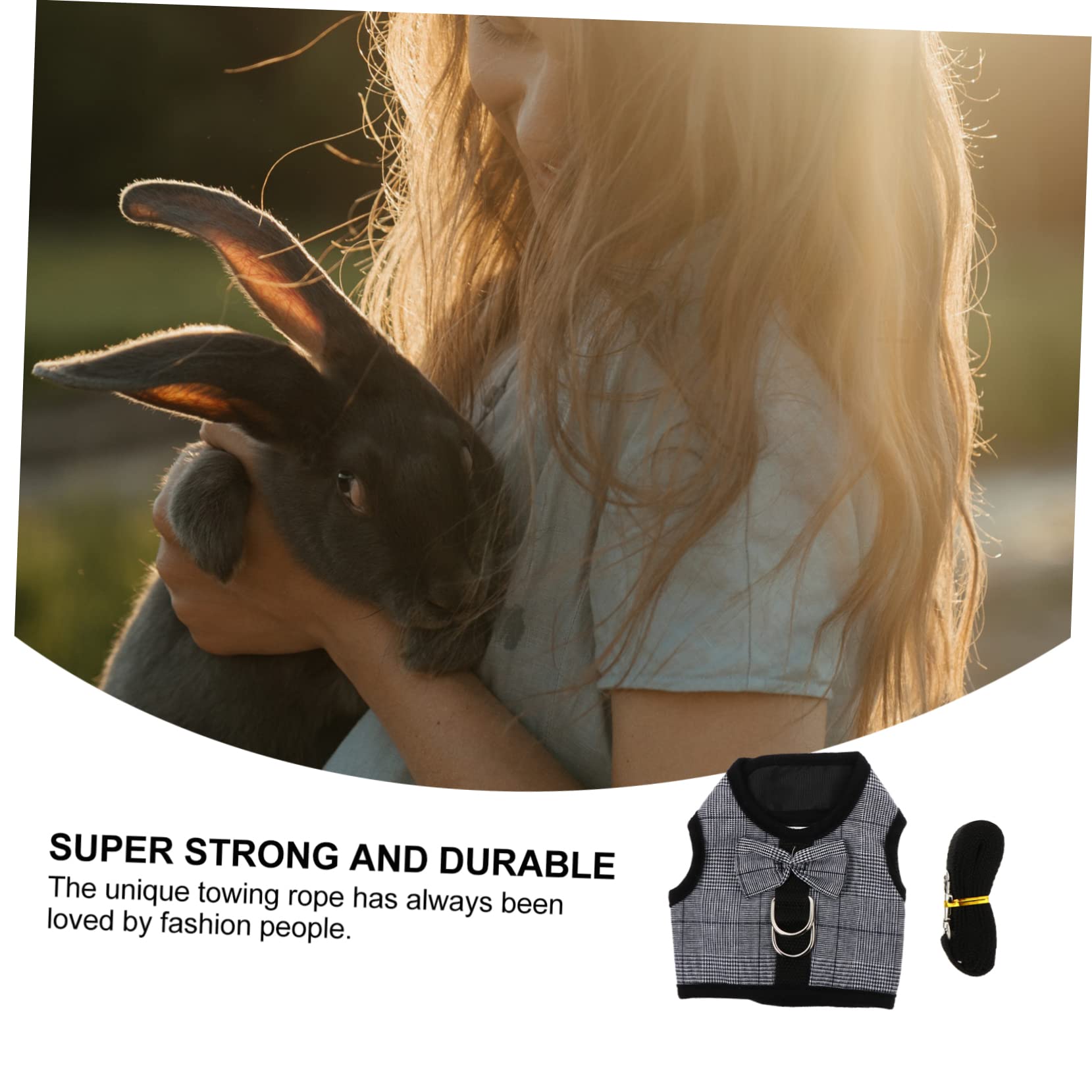 ibasenice 1Set Bunny Stripe Harness and Leash for Rabbit Creative Suit Design Lightweight and Breathable Material for Daily Walks and Holiday Parties