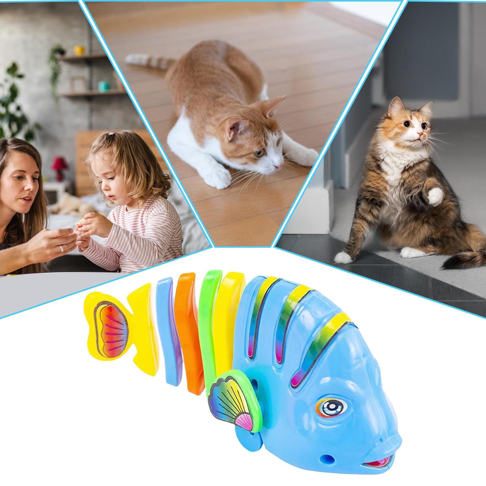 Juguetes acuáticos para Peces con Mecanismo de relojería | Juguetes para Peces con Cuerda para Mascotas | Juguetes de baño con Forma de de Cuerda,Wiggle Bathroom Play Juego Interactivo