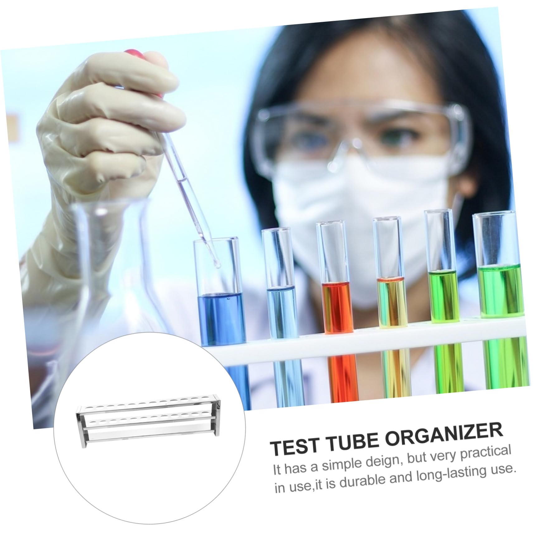 FRCOLOR Gradilla para Tubos de Ensayo de Experimentos Soporte Duradero para Tubos de Ensayo de Laboratorio Fabricada Acero Inoxidable para Pruebas Científicas