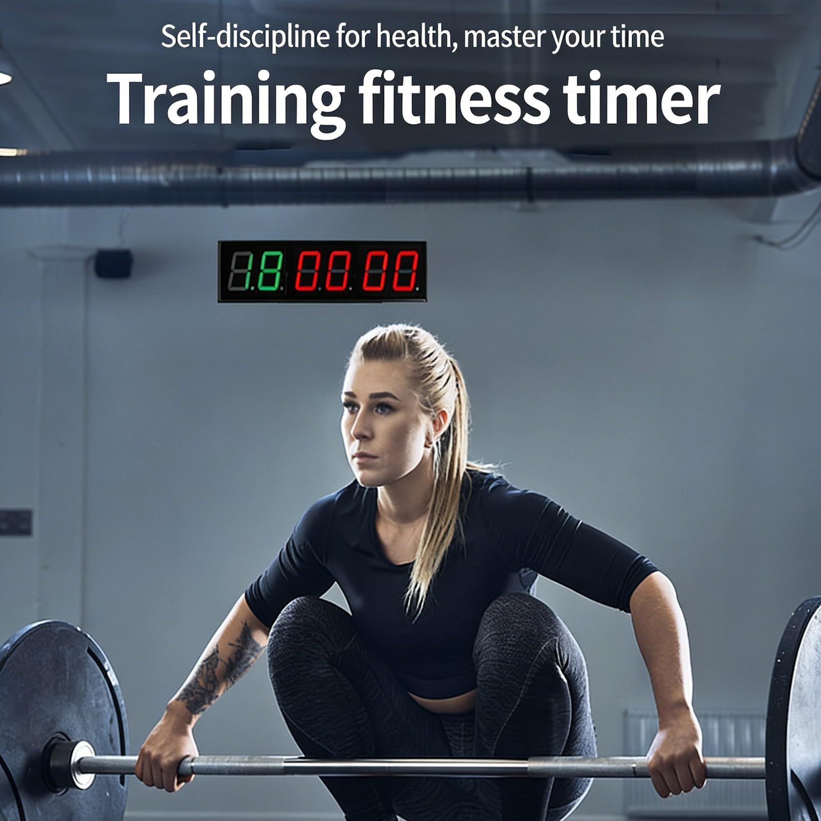 Minuteur et Chronomètre Digital Portable, Timer Sport avec TéLéCommande, 12/24H Horloge pour Fitness, Workout, Home Gym