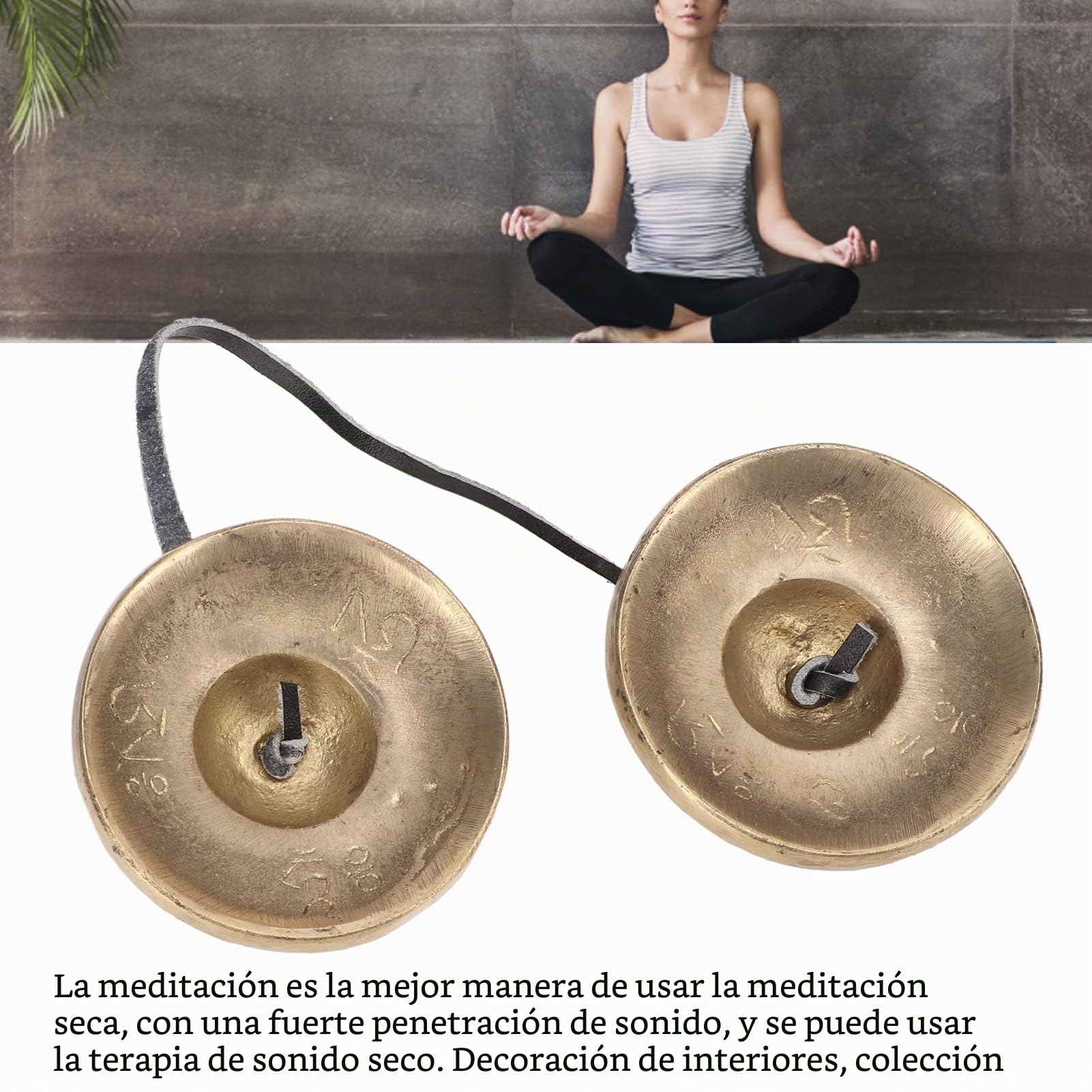 Címbalos Tibetanos Tingsha Campanas de Meditación, 2.7in Latón Fuerte Penetración del Sonido Campanas Tingsha Cymbals, Ligero Portátil Campanas Tingsha Cymbals Om Mane Padme Hum