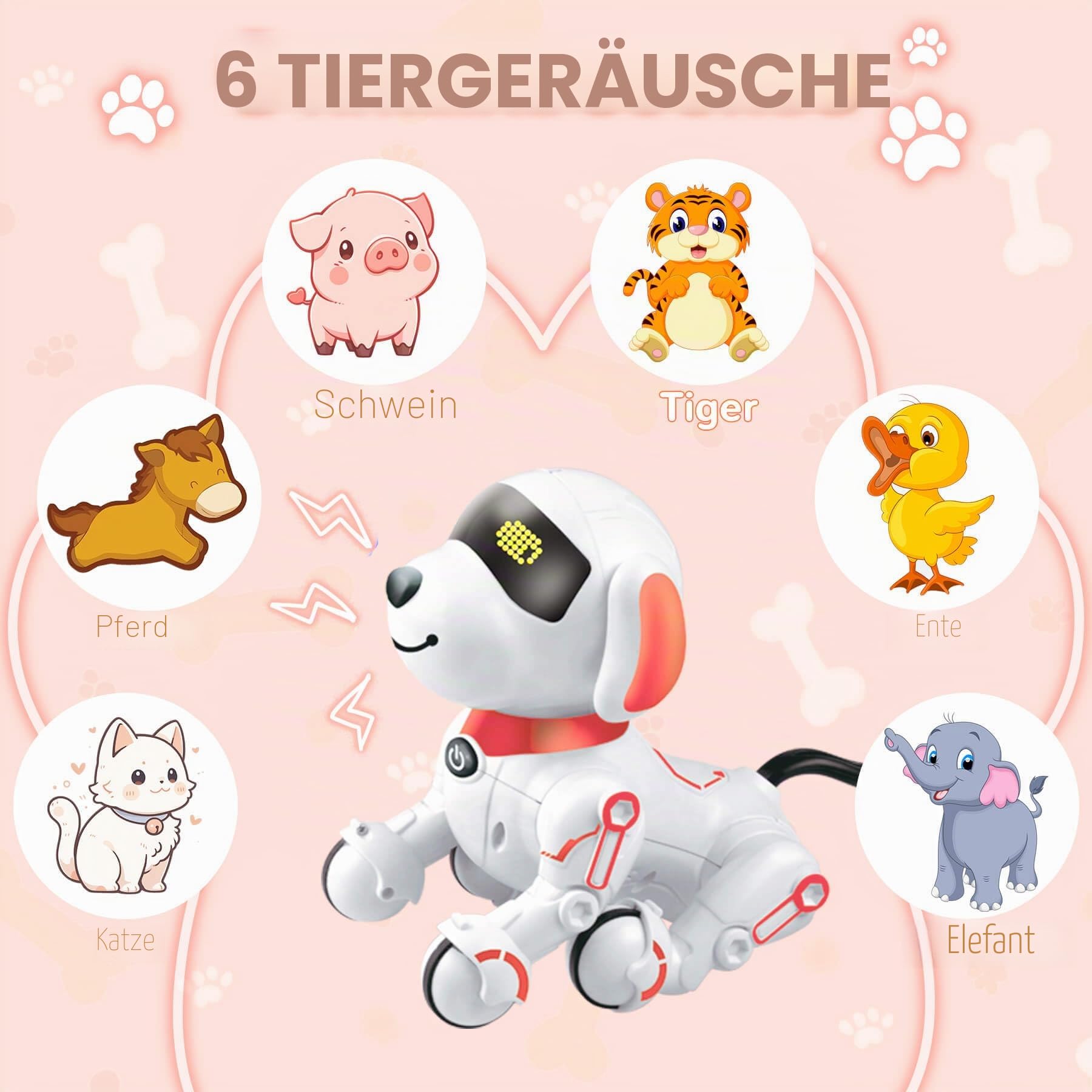 Chridark Roboter Hund für Kinder Roboterhund Spielzeug Ferngesteuerter Robo Hund Digitales Little Robot Pets Kinderspielzeug Spielzeug für 3-8 Jahre Junge Mädchen Geschenk Geburtstag Spielsachen