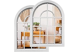 Supreme 2PCS Arched Window Wall Mirrors - Beautify Your Abode with Rustic Charm