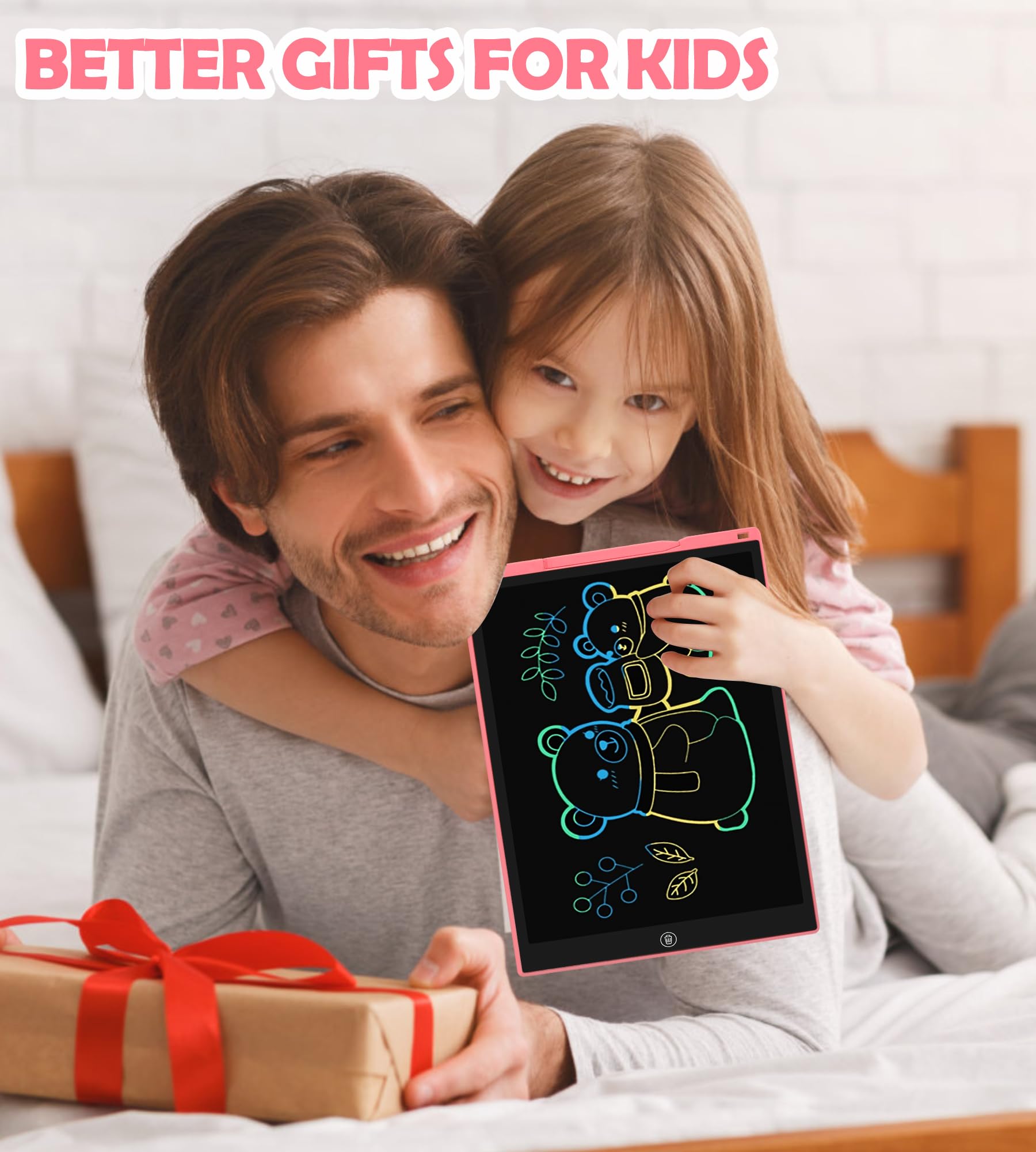 Tavoletta Grafica LCD Scrittura 15 Pollici, Tavoletta Grafica Bambini Elettronica Digitale da Disegno con Penna Giochi Giocattolo 3 4 5 6 7 8 9 Anni Regali di Natale di Compleanno per Ragazzi Ragazze