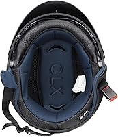 Vista 6 de GLX M14 - Casco de motocicleta de cara abierta, negro, pequeño, aprobado por DOT