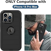 Vista 2 de Funda para iPhone 14 Pro Max de 6.7 pulgadas, con protector de pantalla integrado, protección resistente contra caídas, cuerpo completo, resistente