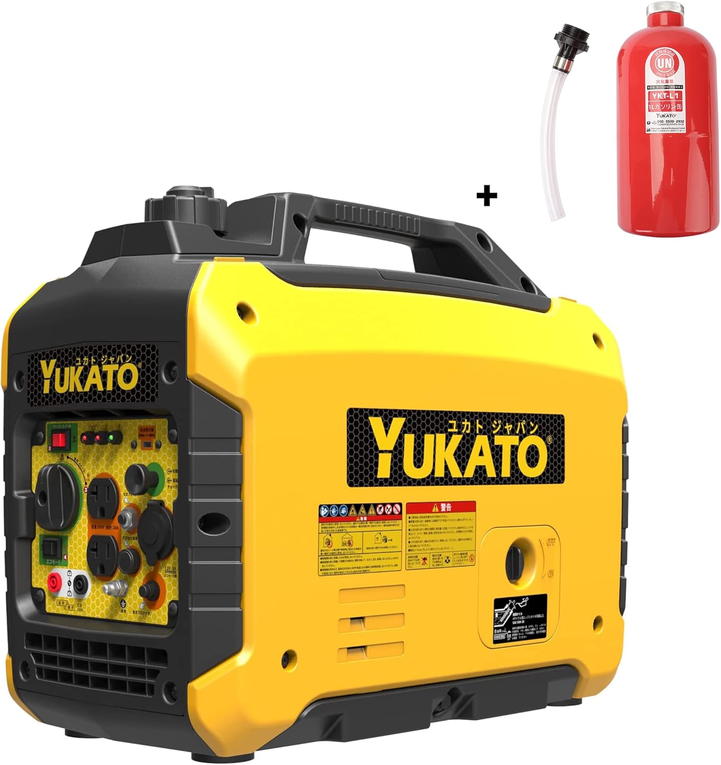 YUKATO インバーター発電機 1Lガソリン携帯缶付き 定格出力1.6kVA 小型 