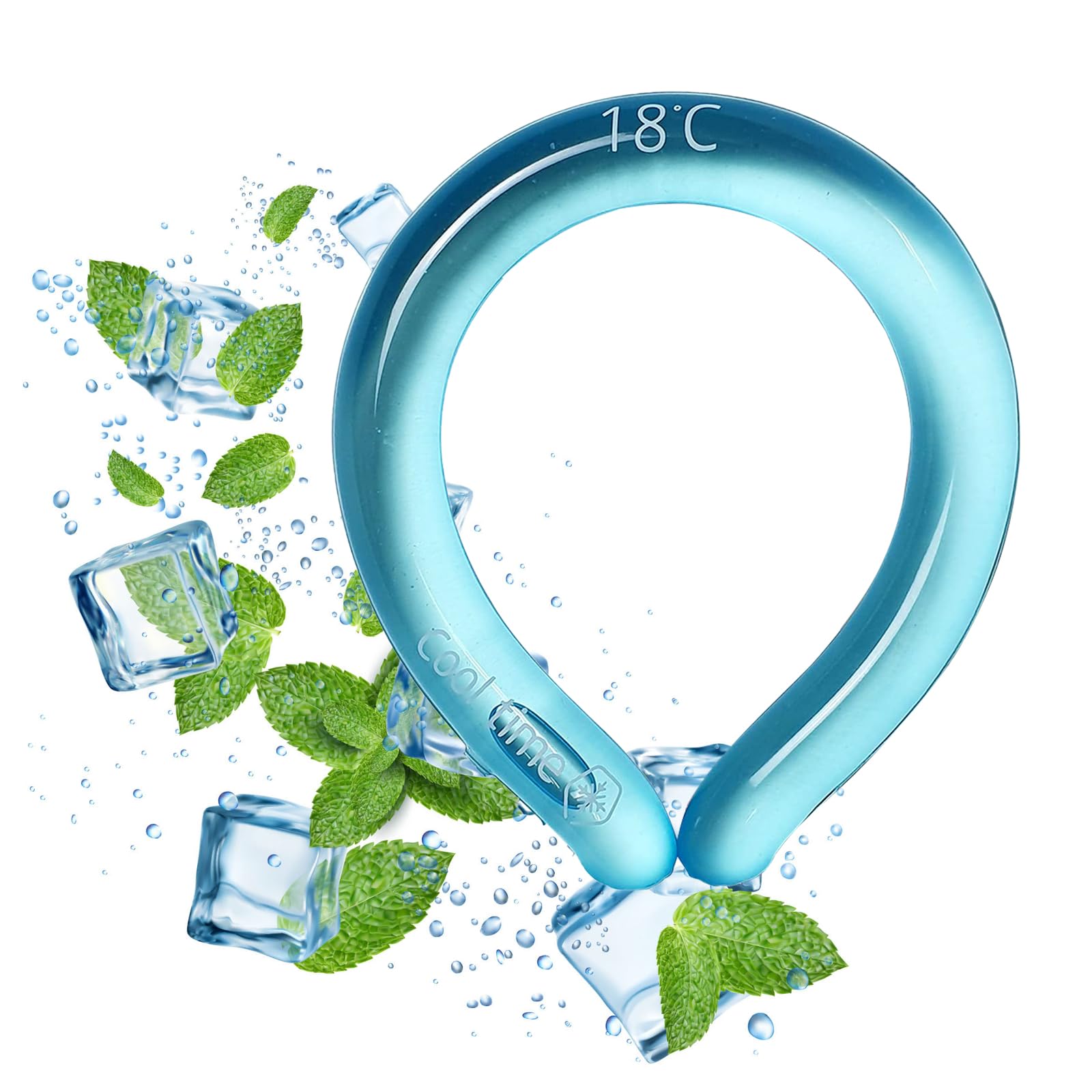 Tubo di Raffreddamento del Collo,Tubo di Ghiaccio del Collo Fisico 18°C Dispositivo di Raffreddamento Collo,Tubo di raffreddamento per Collo,Anello di Raffreddamento del Collo,Reusable Cooling Ring