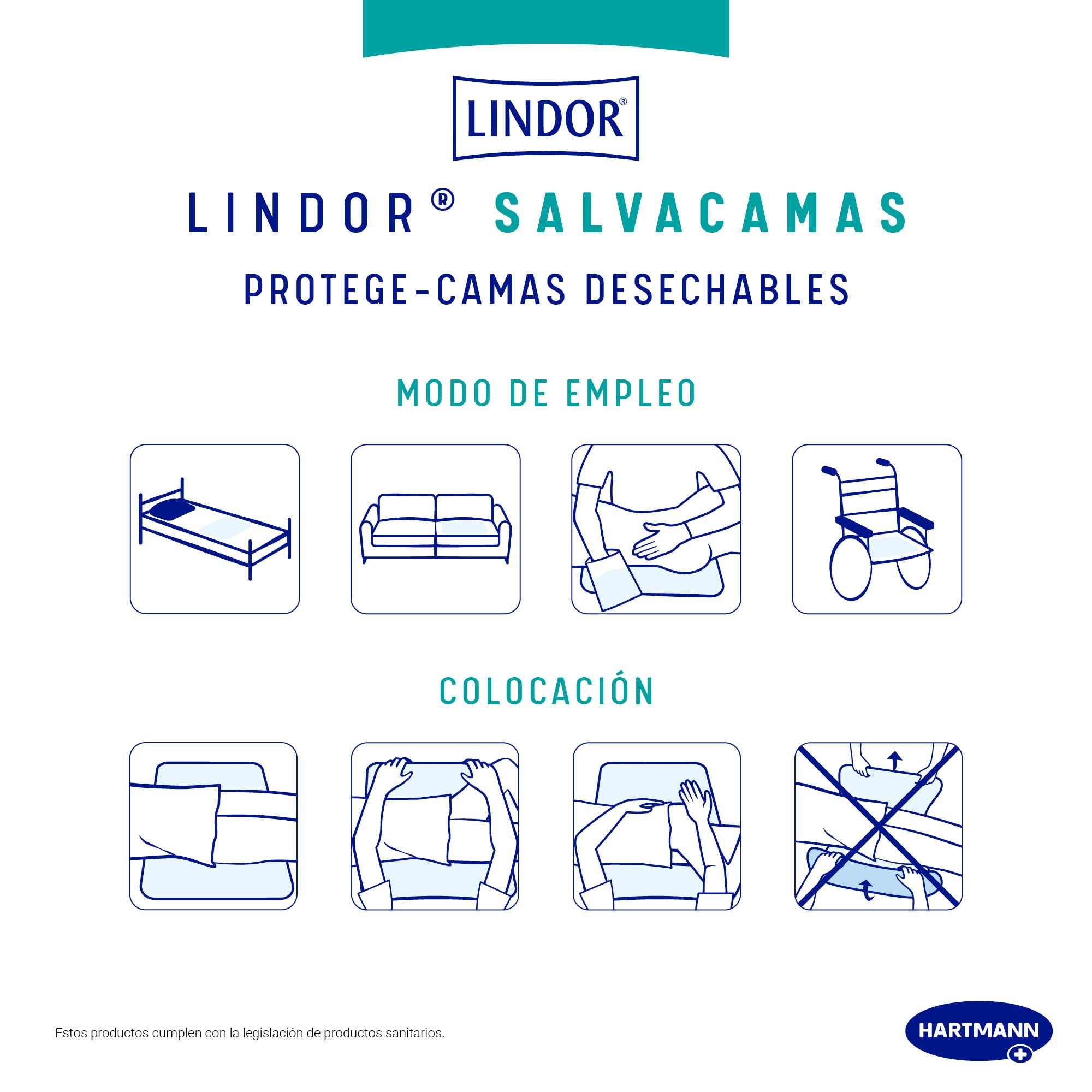LINDOR, Empapadores de Cama 60x90, Salvacamas para Adultos, Protector de Camas, Sillas y Sillones, Desechables, Alta Absorción y Fragancia a Jazmín, 30 Unidades